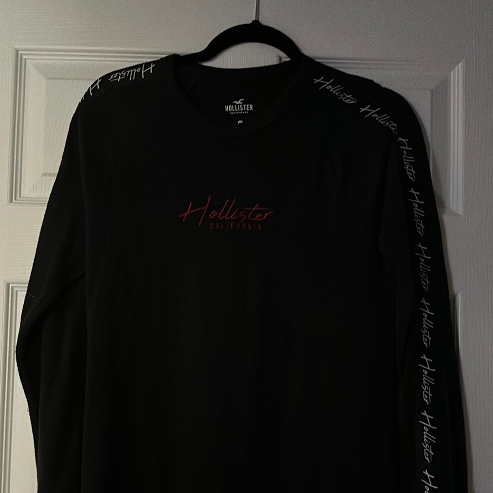 Hollister Dark Gray Long Sleeve with Red Accents
